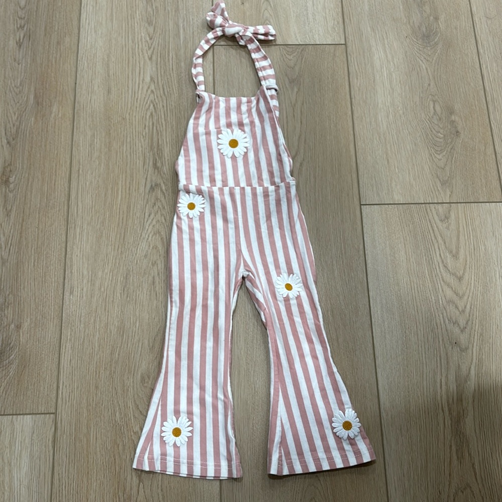 Toddler Groovy Daisy Halter Bellbottom outfit